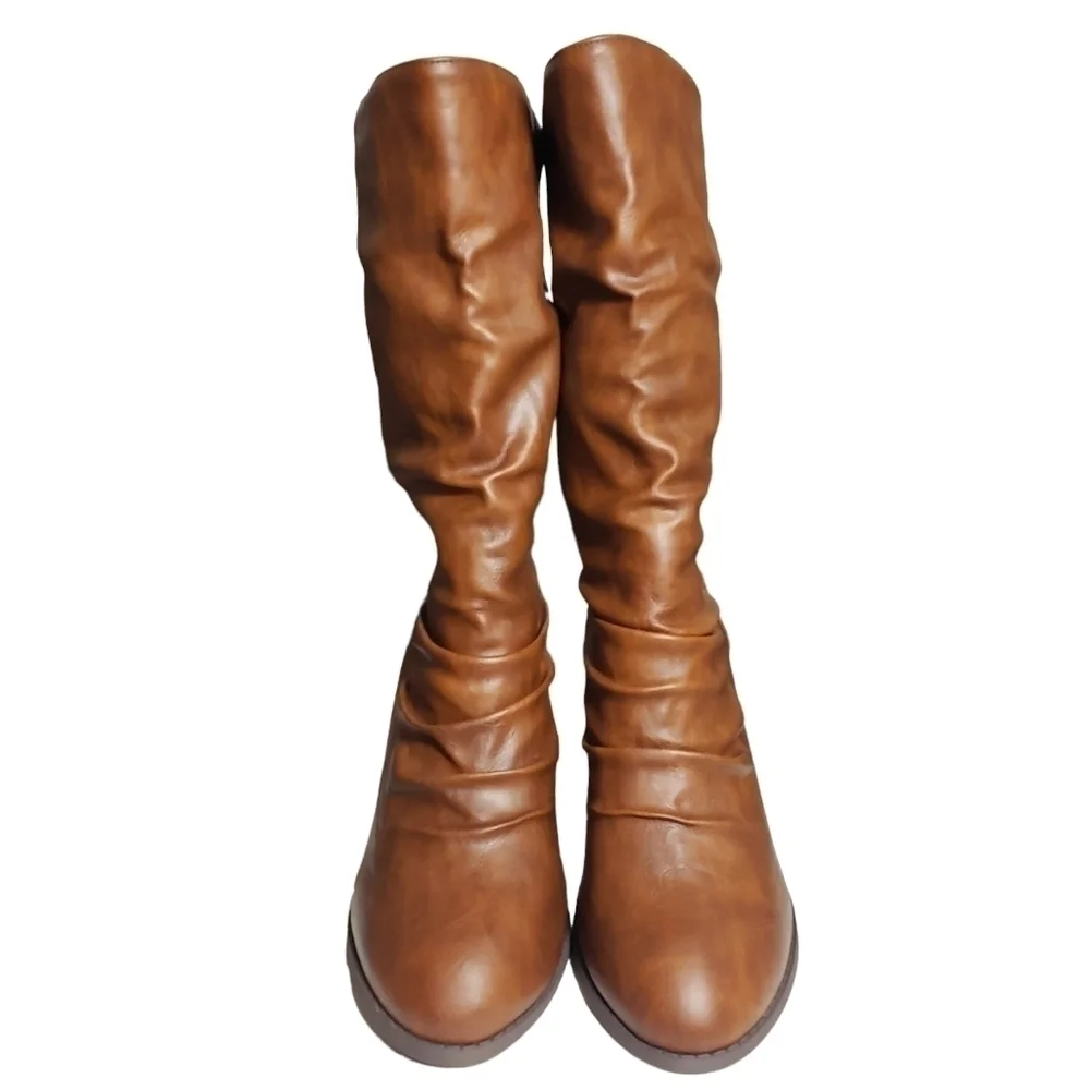 Journee Collection Sequoia Brown Mid-Cal Boots Sz 9